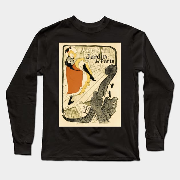 Jane Avril by Toulouse-Lautrec Long Sleeve T-Shirt by MasterpieceCafe